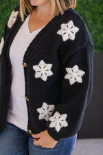 Load image into Gallery viewer, Snowflake Cardigan - Black
