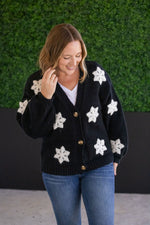 Load image into Gallery viewer, Snowflake Cardigan - Black
