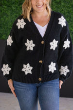 Load image into Gallery viewer, Snowflake Cardigan - Black
