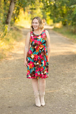 Load image into Gallery viewer, Kelsey Tank Dress - Bold Magenta Floral
