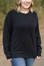 Load image into Gallery viewer, Corrine Ribbed Pullover Top - Black
