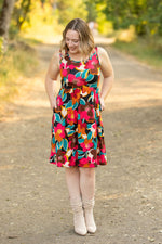 Load image into Gallery viewer, Kelsey Tank Dress - Bold Magenta Floral
