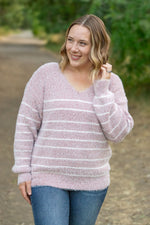 Load image into Gallery viewer, Cozy Striped Sweater - Mauve
