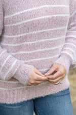 Load image into Gallery viewer, Cozy Striped Sweater - Mauve
