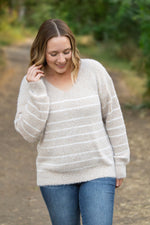 Load image into Gallery viewer, Cozy Striped Sweater - Natural
