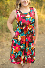 Load image into Gallery viewer, Kelsey Tank Dress - Bold Magenta Floral
