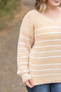 Cozy Striped Sweater - Mustard