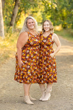 Load image into Gallery viewer, Bailey Dress - Brown Fall Floral
