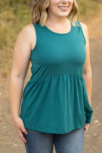 Renee Ruffle Tank - Teal