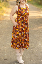 Load image into Gallery viewer, Bailey Dress - Brown Fall Floral
