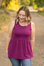 Load image into Gallery viewer, Renee Ruffle Tank - Dark Purple
