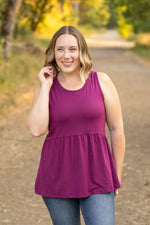 Load image into Gallery viewer, Renee Ruffle Tank - Dark Purple
