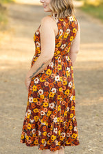 Load image into Gallery viewer, Bailey Dress - Brown Fall Floral
