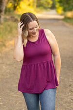 Load image into Gallery viewer, Renee Ruffle Tank - Dark Purple
