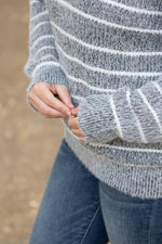 Load image into Gallery viewer, Cozy Striped Sweater - Black
