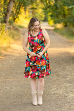 Load image into Gallery viewer, Kelsey Tank Dress - Bold Magenta Floral
