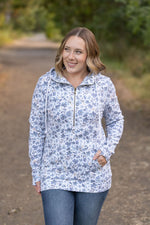 Load image into Gallery viewer, HalfZip Hoodie - Blue Floral
