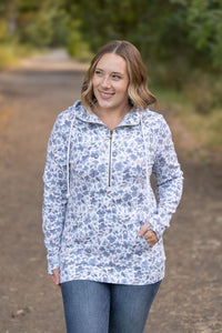 HalfZip Hoodie - Blue Floral