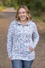 Load image into Gallery viewer, HalfZip Hoodie - Blue Floral
