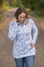 Load image into Gallery viewer, HalfZip Hoodie - Blue Floral
