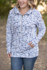 Load image into Gallery viewer, HalfZip Hoodie - Blue Floral
