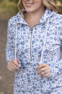 HalfZip Hoodie - Blue Floral