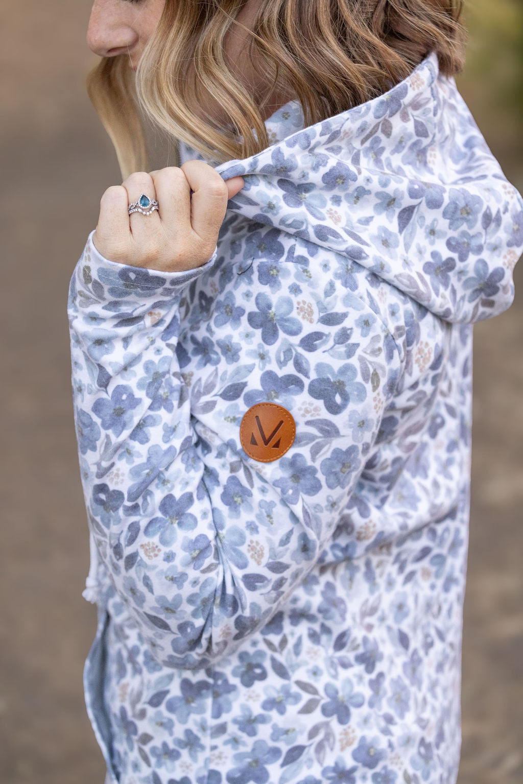 HalfZip Hoodie - Blue Floral