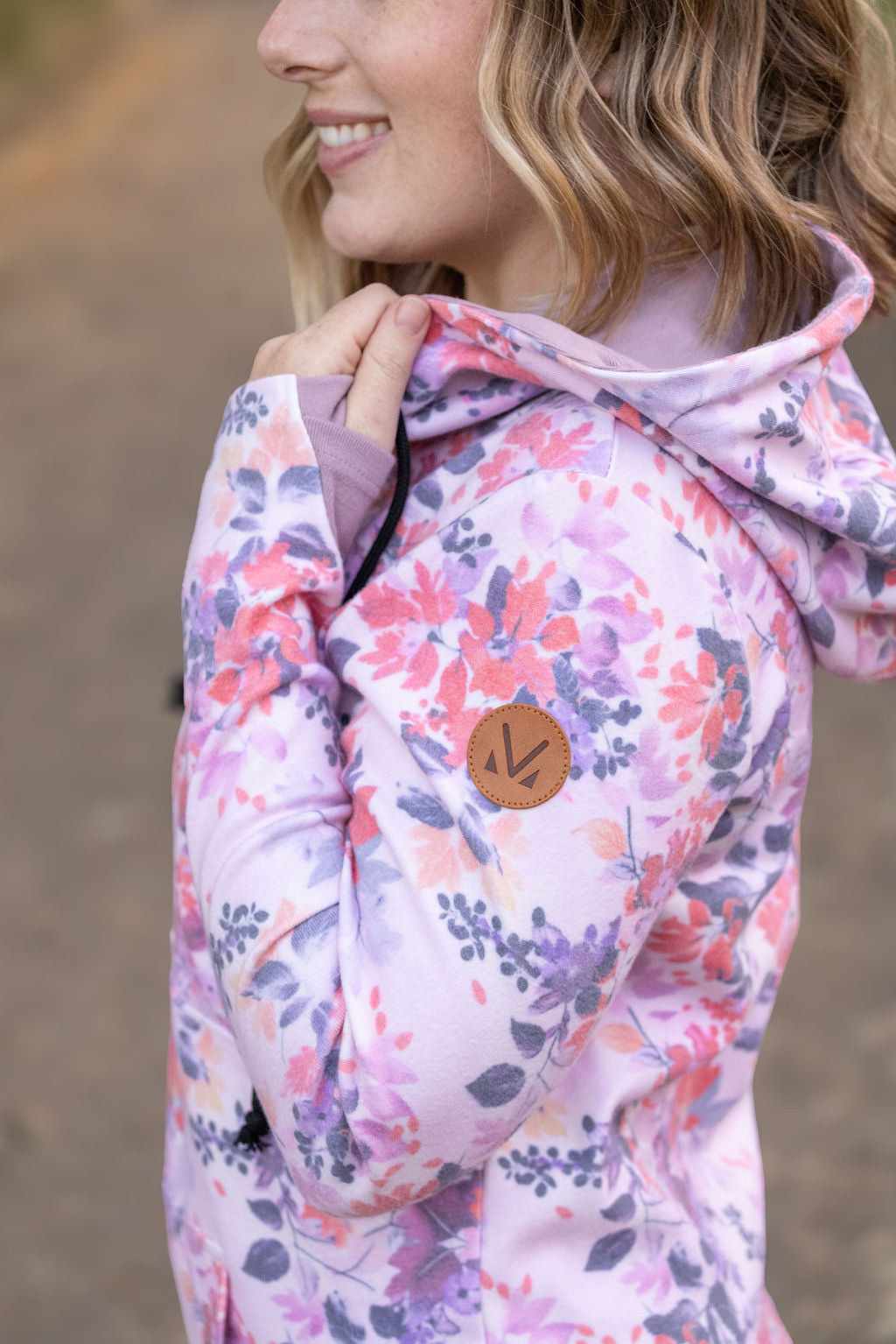 HalfZip Hoodie - Floral Leaves