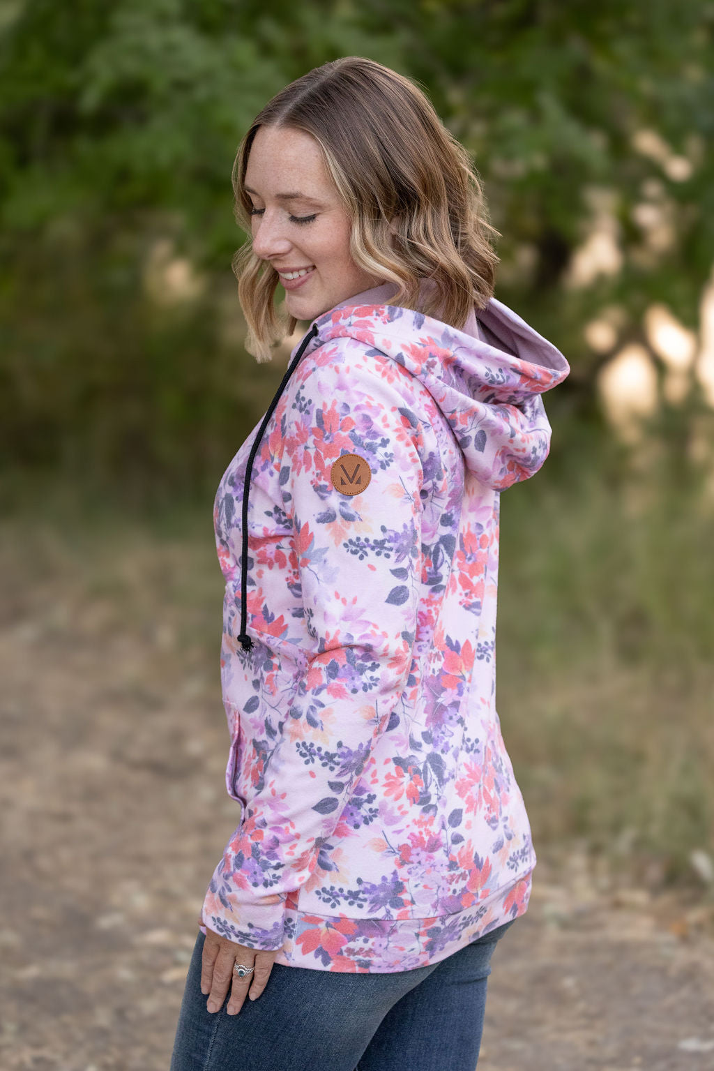 HalfZip Hoodie - Floral Leaves