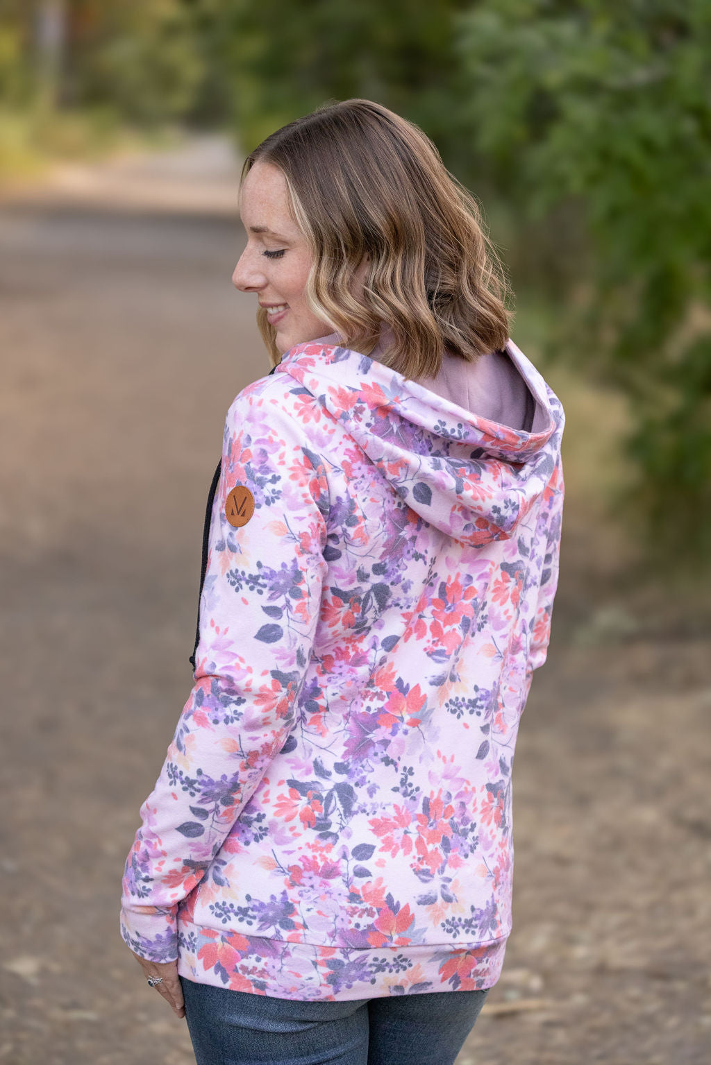 HalfZip Hoodie - Floral Leaves