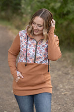 Load image into Gallery viewer, HalfZip Hoodie - Camel and Fall Floral Mix
