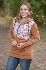 Load image into Gallery viewer, HalfZip Hoodie - Camel and Fall Floral Mix
