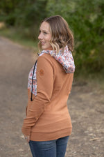 Load image into Gallery viewer, HalfZip Hoodie - Camel and Fall Floral Mix
