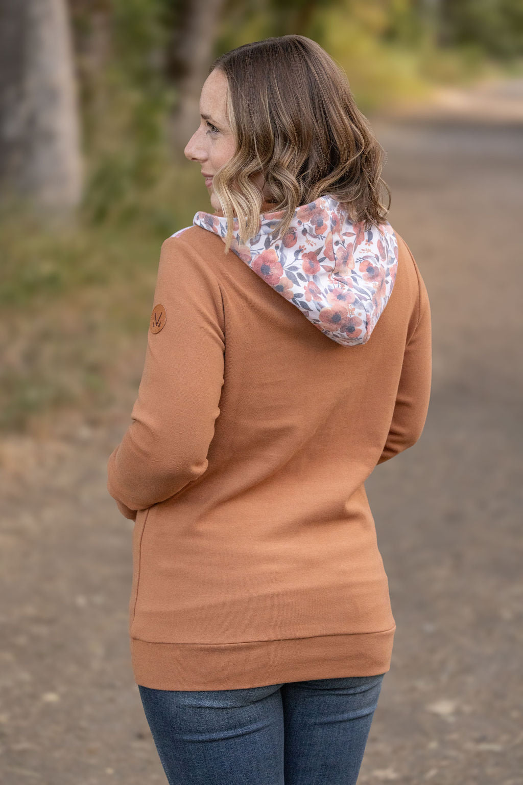 HalfZip Hoodie - Camel and Fall Floral Mix