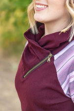 Load image into Gallery viewer, Classic Zoey ZipCowl Sweatshirt - Berry Serape
