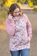 Load image into Gallery viewer, Zoey ZipCowl - Fall Floral and Stripes
