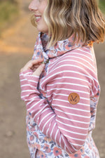 Load image into Gallery viewer, Zoey ZipCowl - Fall Floral and Stripes
