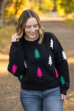 Load image into Gallery viewer, Festive Bright Trees Sweater
