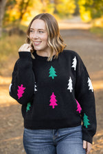 Load image into Gallery viewer, Festive Bright Trees Sweater
