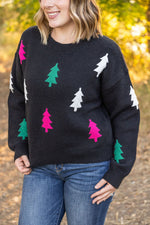 Load image into Gallery viewer, Festive Bright Trees Sweater
