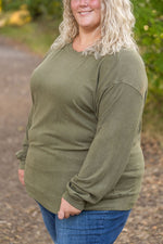 Load image into Gallery viewer, Corrine Ribbed Pullover Top - Olive
