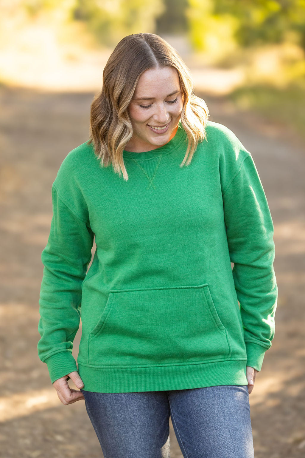 Vintage Wash Pocket Pullover - Green