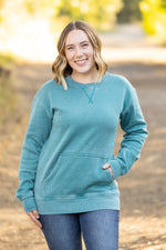 Load image into Gallery viewer, Vintage Wash Pocket Pullover - Teal
