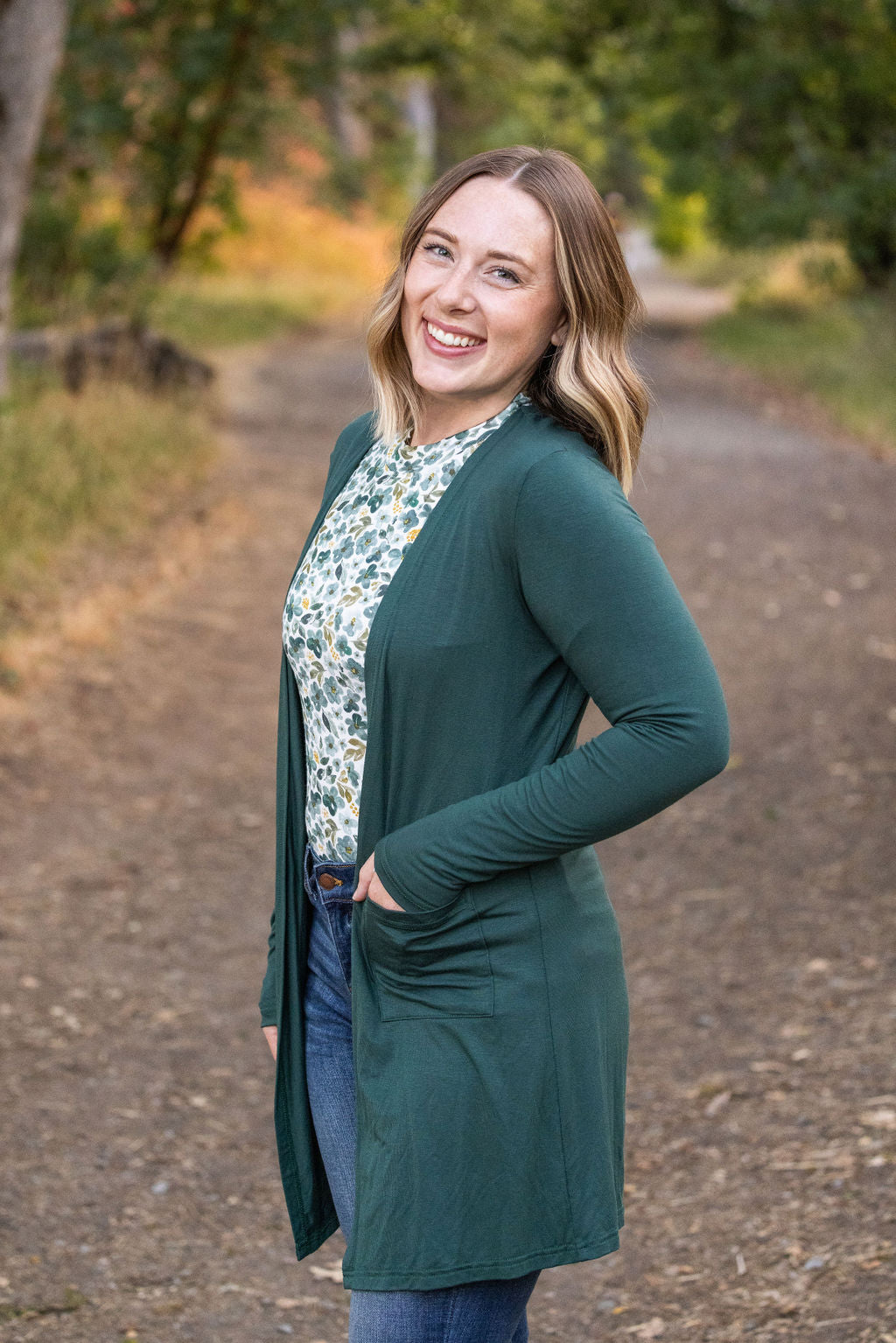 Blair Long Sleeve Top - Green Floral