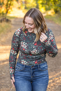 Blair Long Sleeve Top - Evergreen Christmas