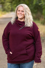 Load image into Gallery viewer, Classic Zoey ZipCowl Sweatshirt - Burgundy
