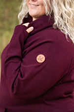 Load image into Gallery viewer, Classic Zoey ZipCowl Sweatshirt - Burgundy
