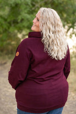 Load image into Gallery viewer, Classic Zoey ZipCowl Sweatshirt - Burgundy
