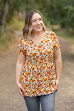 Load image into Gallery viewer, Sarah Ruffle Short Sleeve - Fall Floral
