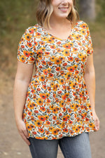 Load image into Gallery viewer, Sarah Ruffle Short Sleeve - Fall Floral
